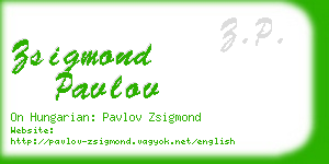 zsigmond pavlov business card
